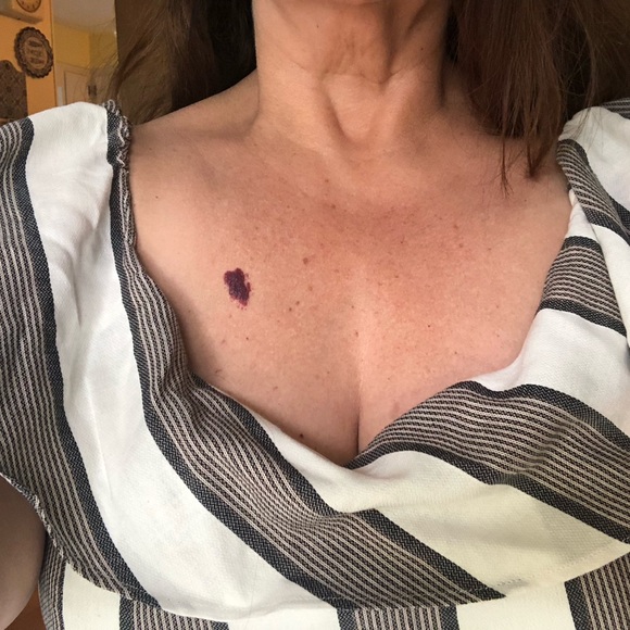 Michel Studio Dress, cream and grey/beige stripe, sz16 - Picture 8 of 8